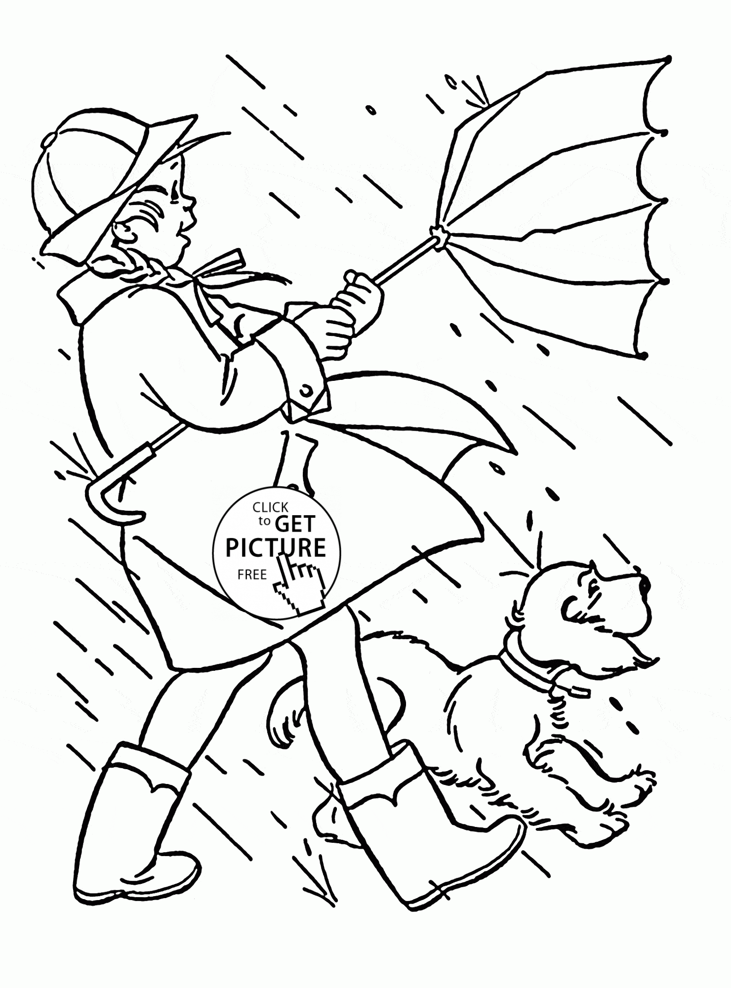 Windy and Rainy Spring coloring page for kids, seasons coloring ...