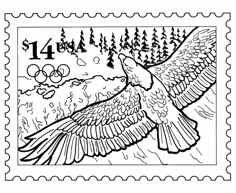 BlueBonkers: Bald Eagle Stamp - USPS Nature Stamp Coloring Pages 