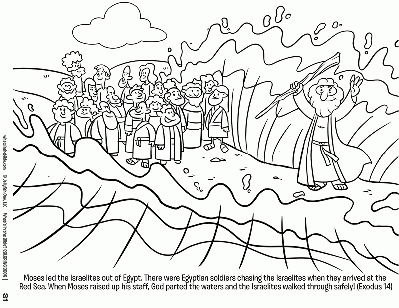 Fresh Moses Parting The Red Sea Colouring Page