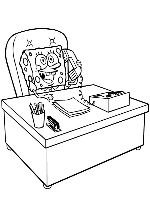 SpongeBob Director Of Krusty Krab Coloring Page | Spongebob coloring, Coloring  pages, Coloring pages for kids