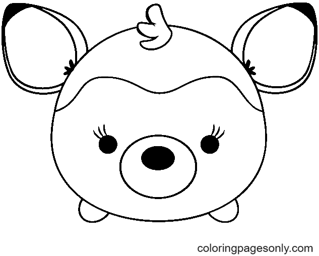 Tsum Tsum Bambi Coloring Pages - Tsum Tsum Coloring Pages - Coloring Pages  For Kids And Adults