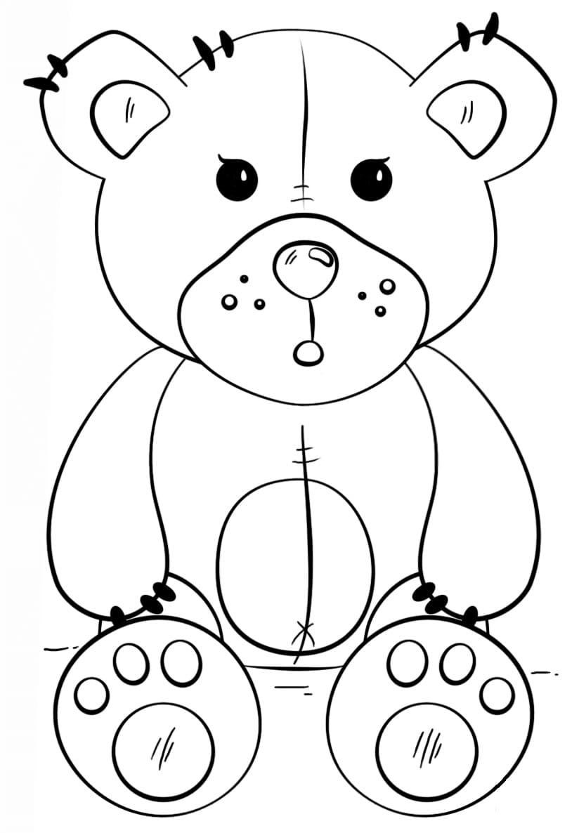 A Teddy Bear Coloring Page - Free Printable Coloring Pages for Kids