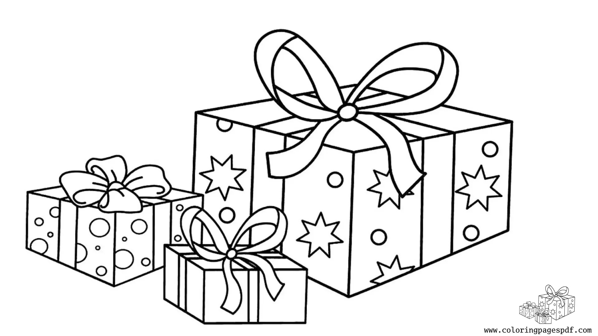 Coloring Page Of Christmas Gifts