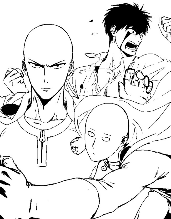 Saitama 9 Coloring Page - Anime Coloring Pages
