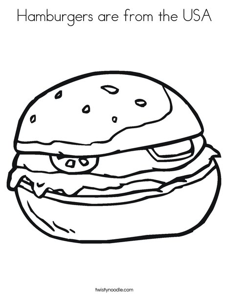 Hamburgers are from the USA Coloring Page - Twisty Noodle