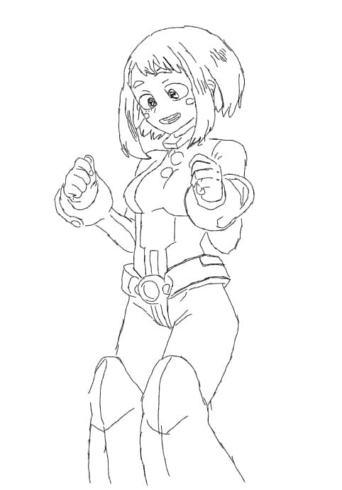 Hero Uraraka Coloring Page - Free Printable Coloring Pages for Kids