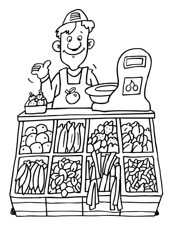 cashier coloring pages - Clip Art Library