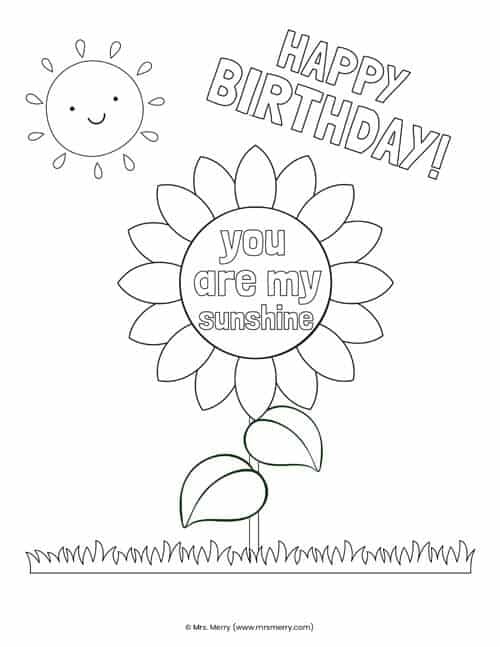 20 Free Happy Birthday Coloring Pages for Kids | Mrs. Merry