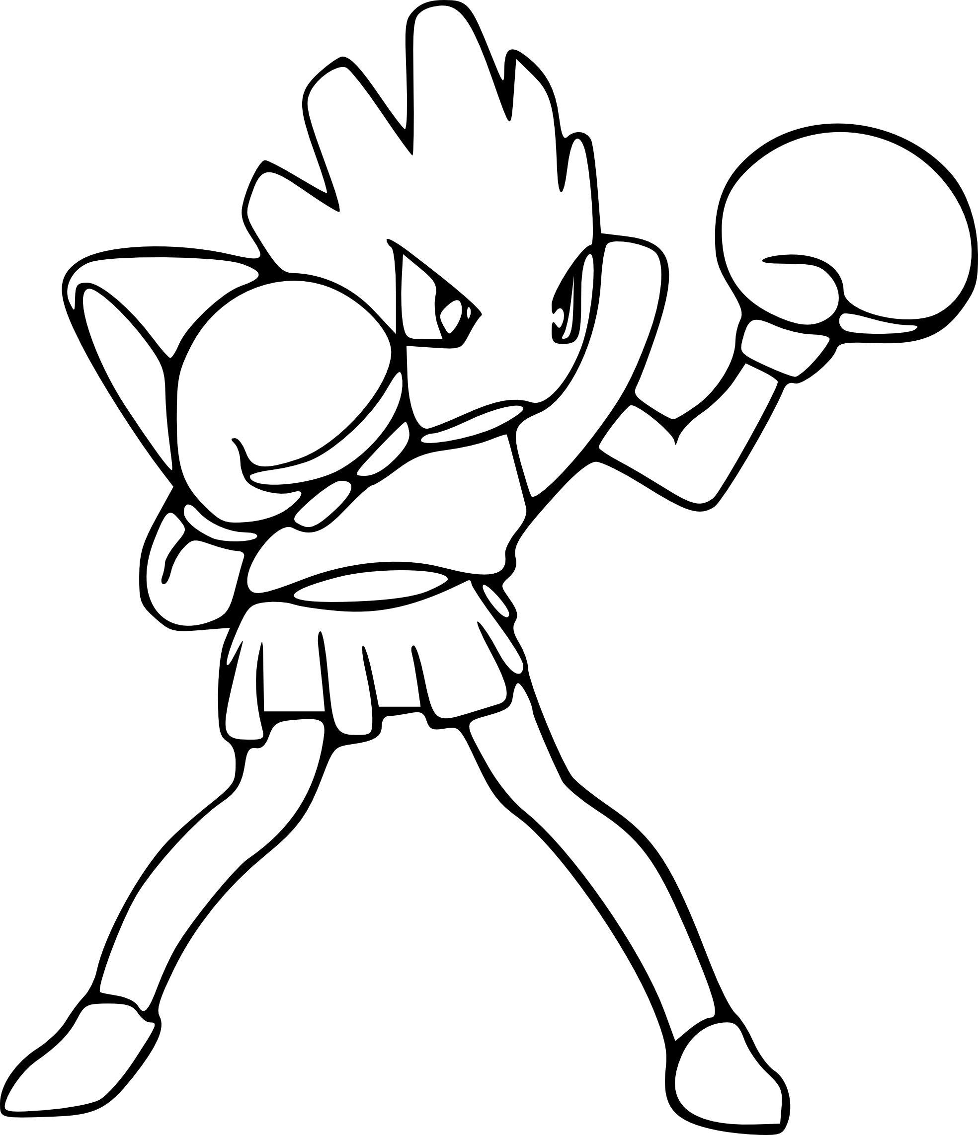 Hitmonchan Pokemon coloring page - free printable coloring pages on  coloori.com