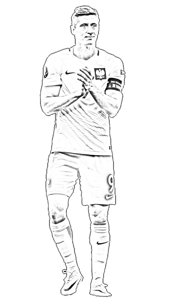 Robert Lewandowski 8 Coloring Page - Free Printable Coloring Pages for Kids