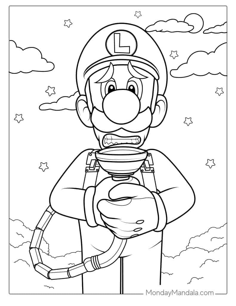 20 Cute Luigi Coloring Pages (Free PDF Printables)