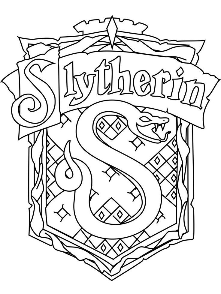 Slytherin Symbol Coloring Page - Free Printable Coloring Pages for Kids
