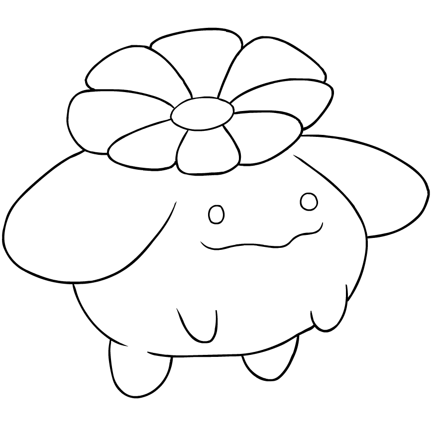 Skiploom from the second generation of the Pokémon coloring page