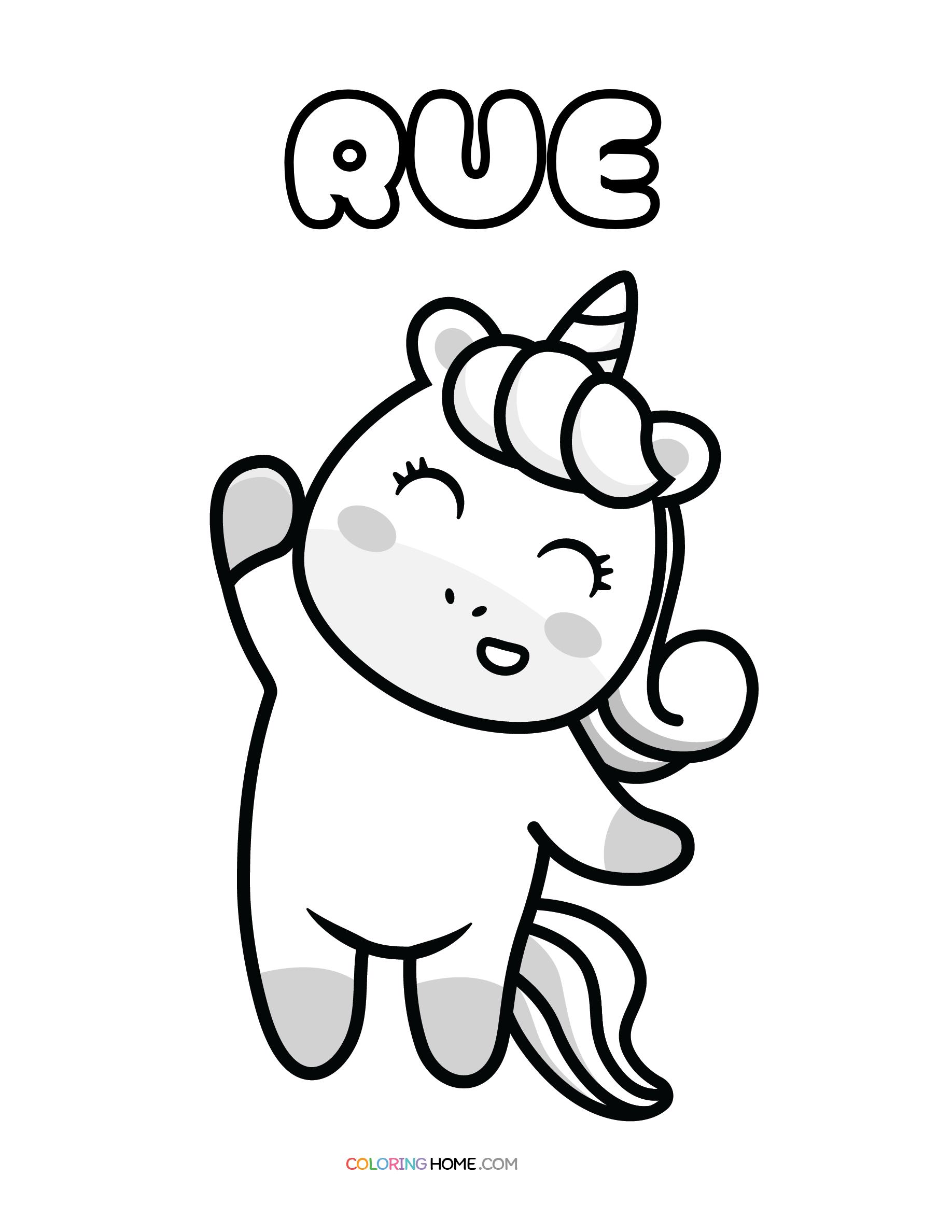 Rue unicorn coloring page