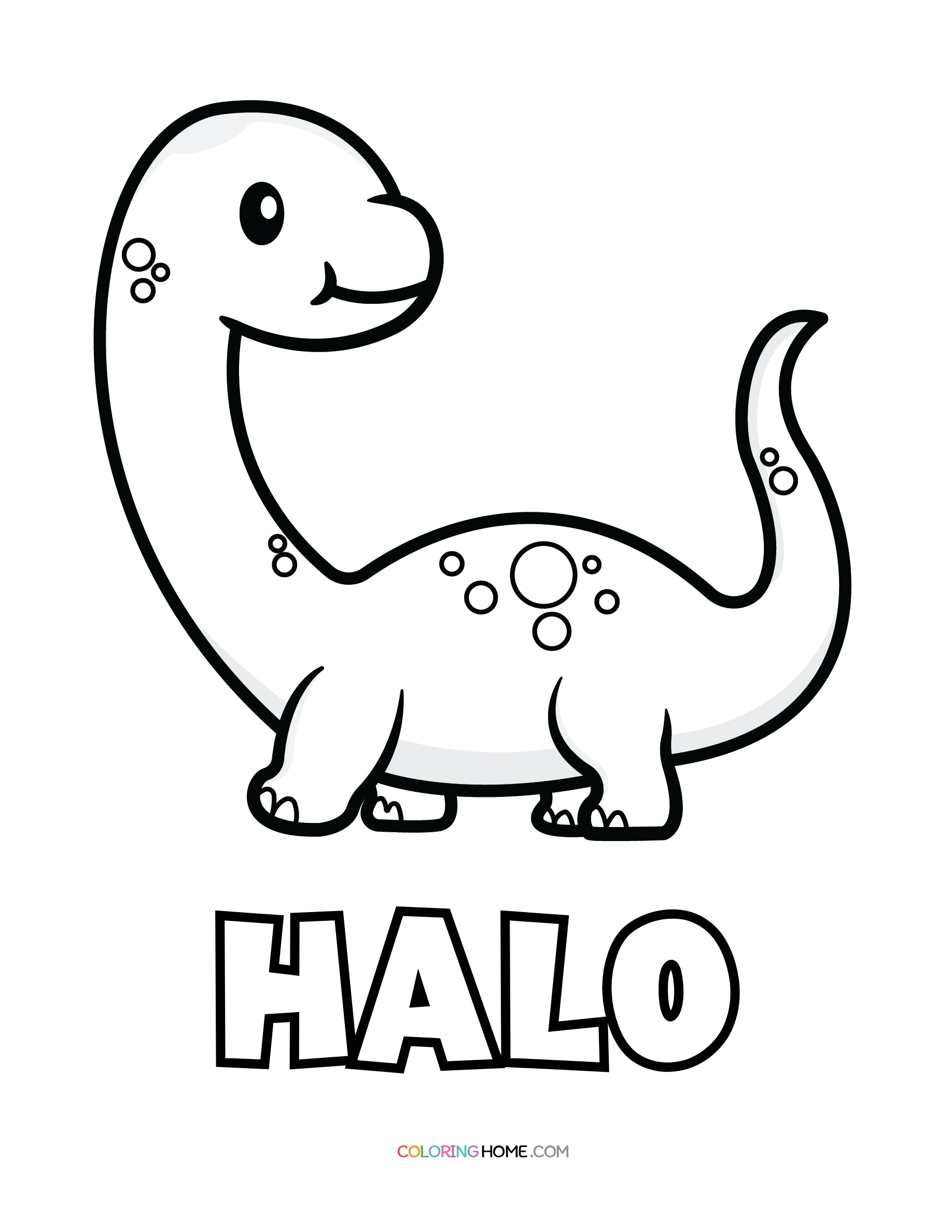 Halo dinosaur coloring page