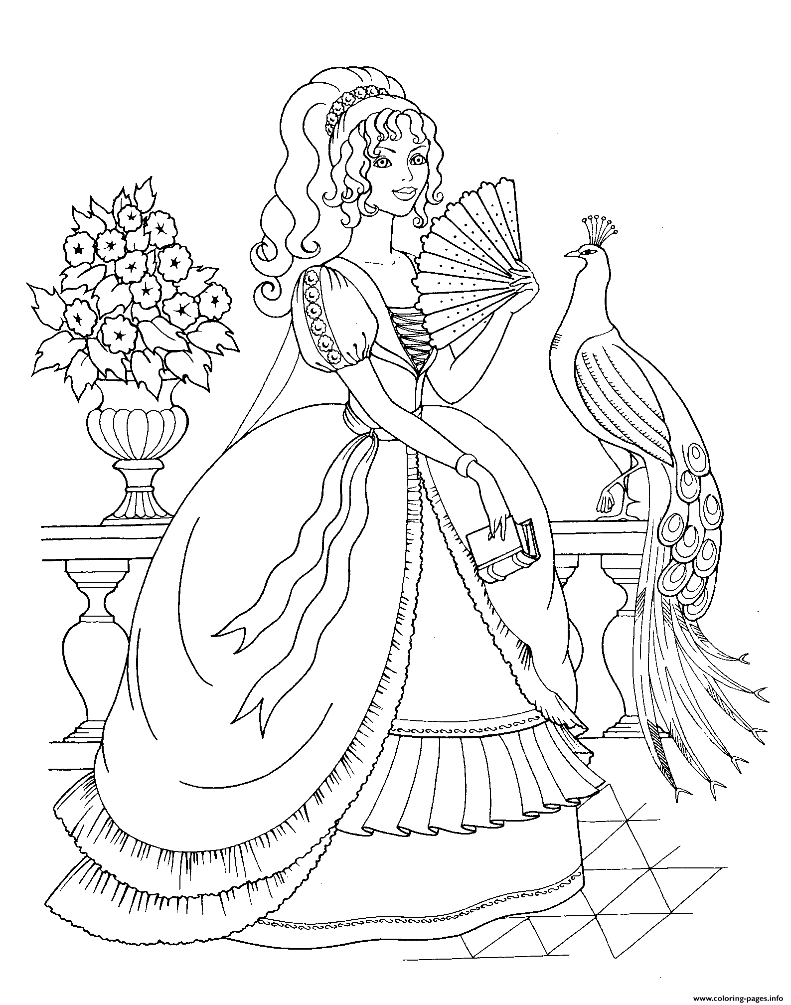 Beautiful Princess Royal Family Coloring Pages Printable