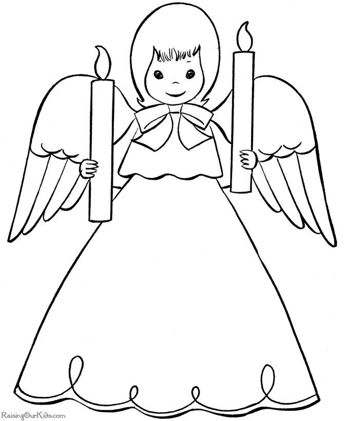 Christmas Angel - Coloring Pages for Kids and for Adults