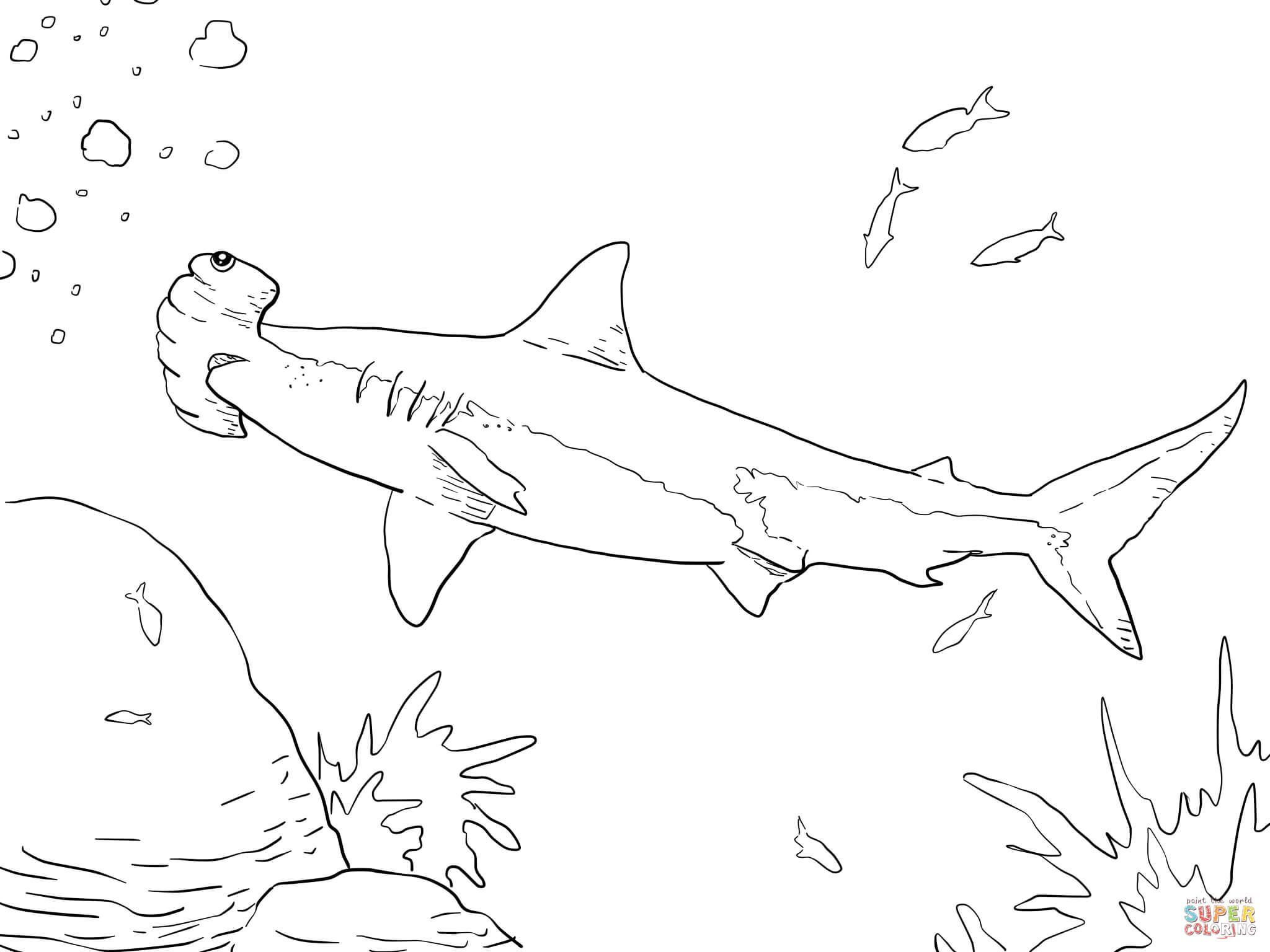 Great Hammerhead Shark coloring page | Free Printable Coloring Pages