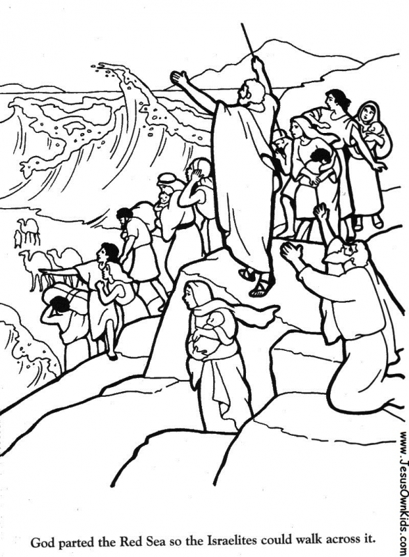 Free Printable Coloring Pages moses and the red sea crossing ...
