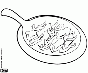 Mexican cuisine, meat fajitas coloring page printable game