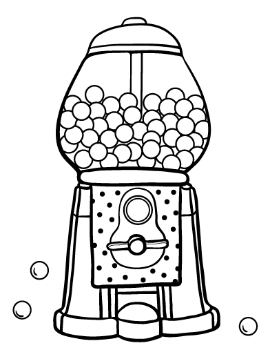 Free Gumball Machine Coloring Page