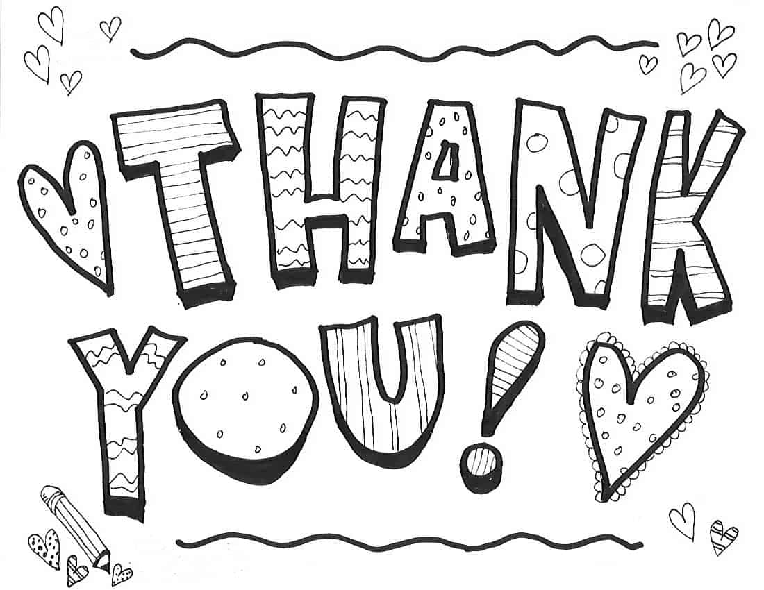 Cute Printable Thank You Sign {FREE Coloring Page} | Skip To My Lou