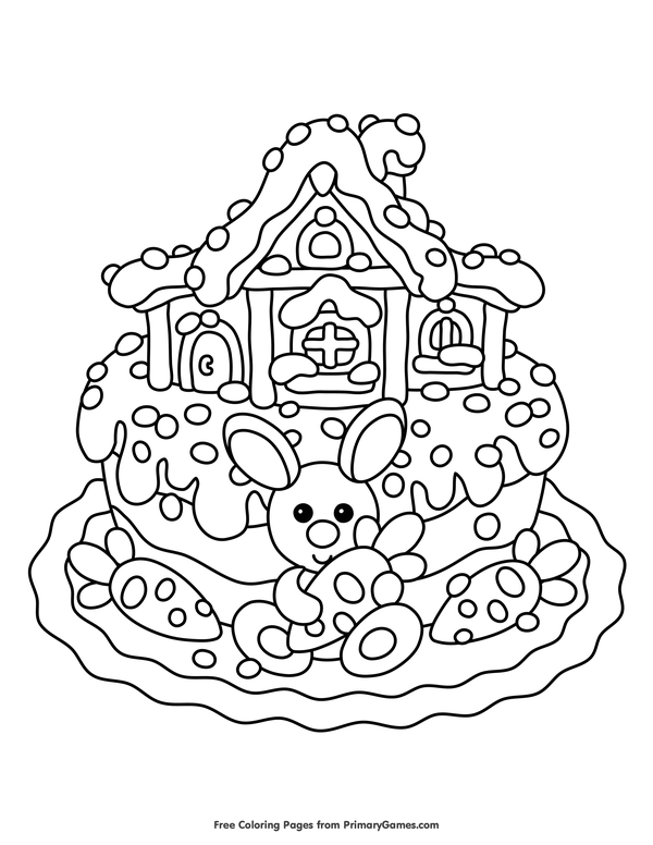 Easter Cake Coloring Page • FREE ...