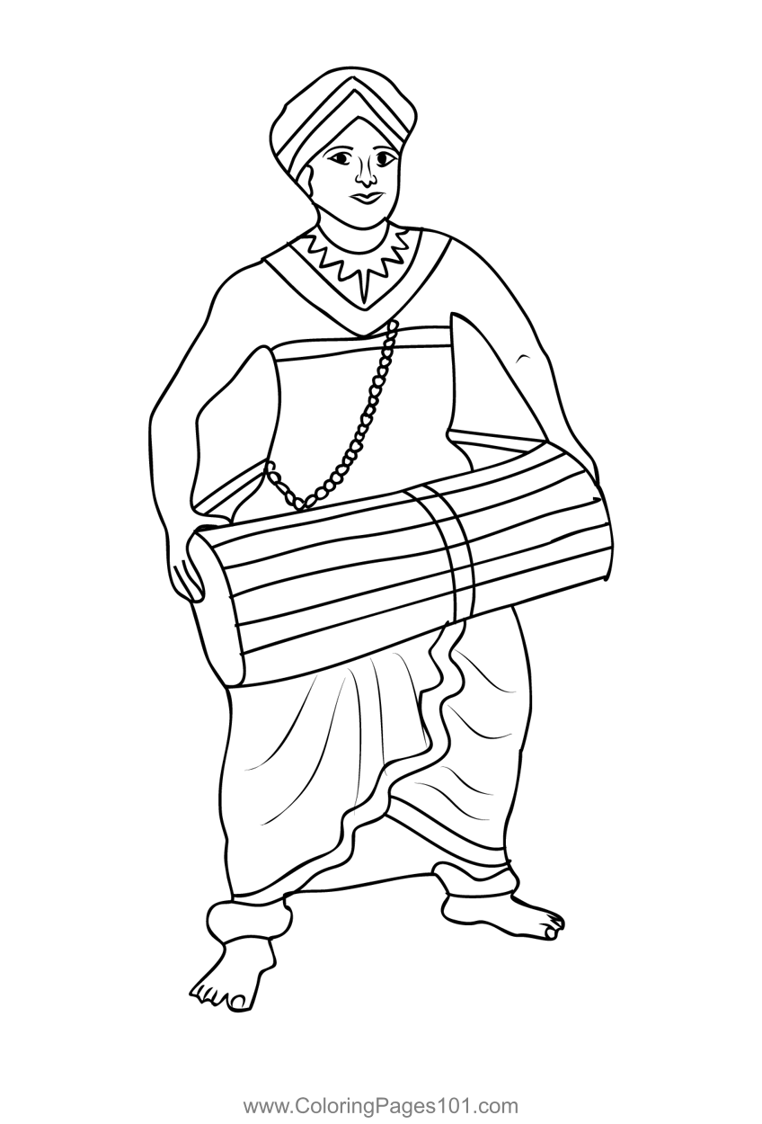 Sri Lankan Music Coloring Page for Kids ...