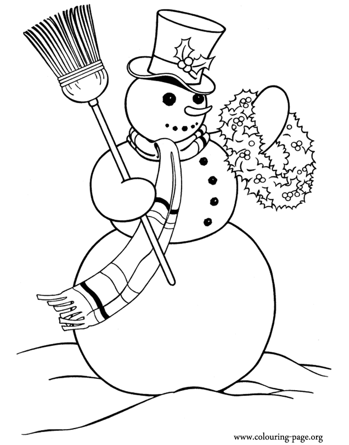 Christmas - Christmas snowman coloring page