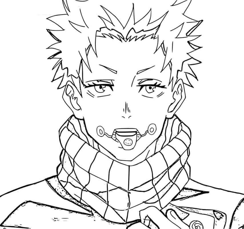 Jujutsu Kaisen Toge Inumaki coloring page - Download, Print or Color Online  for Free
