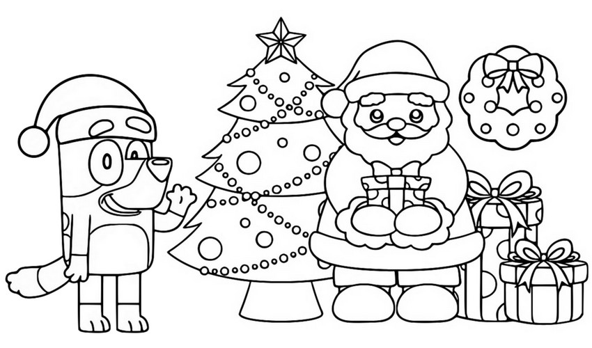 Coloring page Bluey : Christmas 13