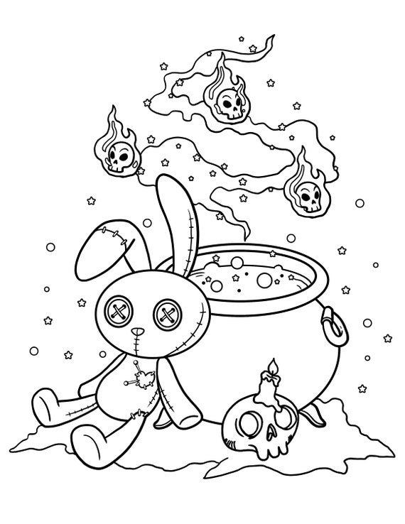 Pastel Goth Coloring Pages / Creepy ...