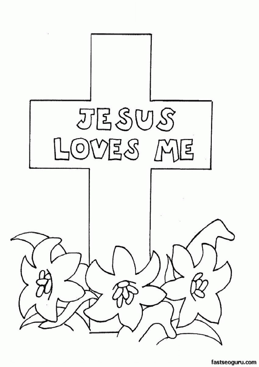 Printable Easter Jesus Loves Me Coloring Pages | Best Coloring ...