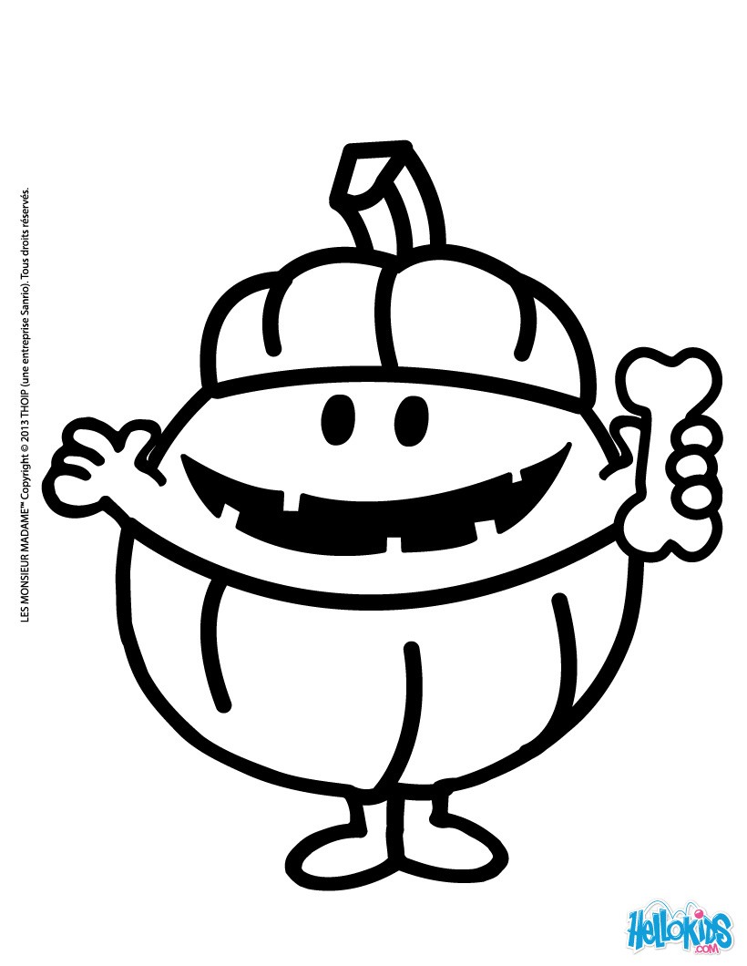 Mr men jack o lantern coloring pages - Hellokids.com