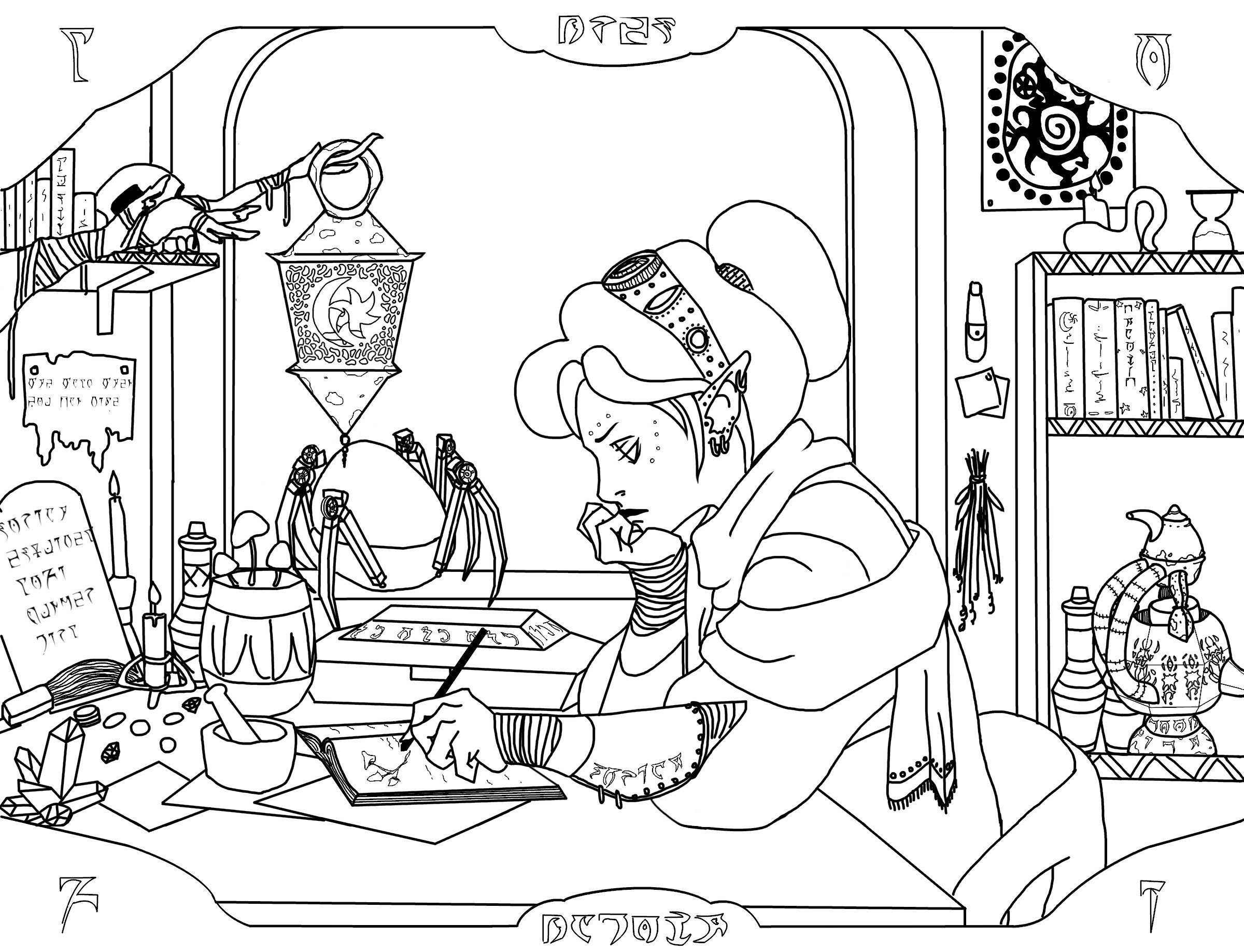 The Elder Scrolls: Lo-fi Dunmer Girl Coloring Page - Etsy