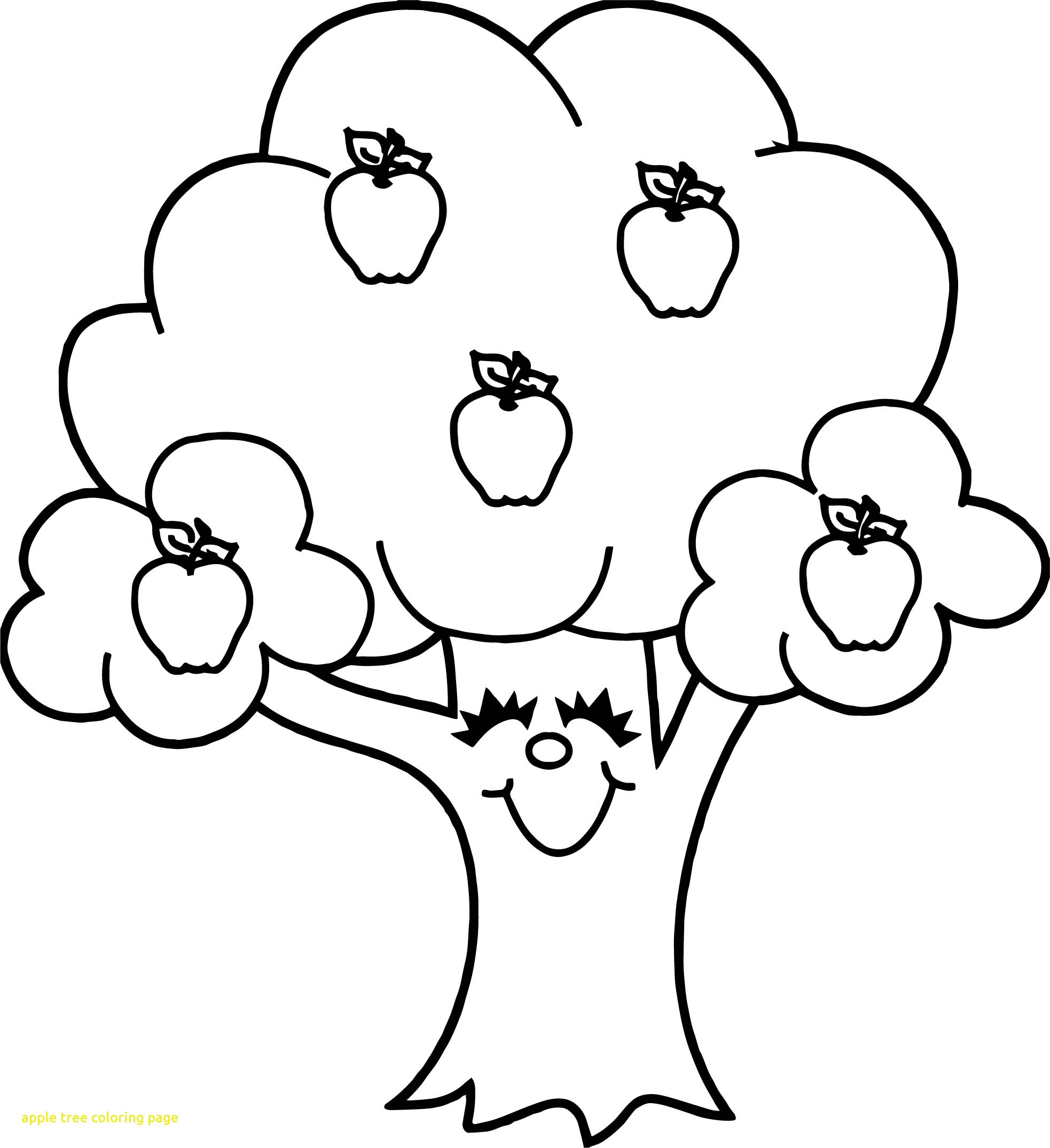 Cute Apple Tree Coloring Page - Free Printable Coloring Pages for Kids