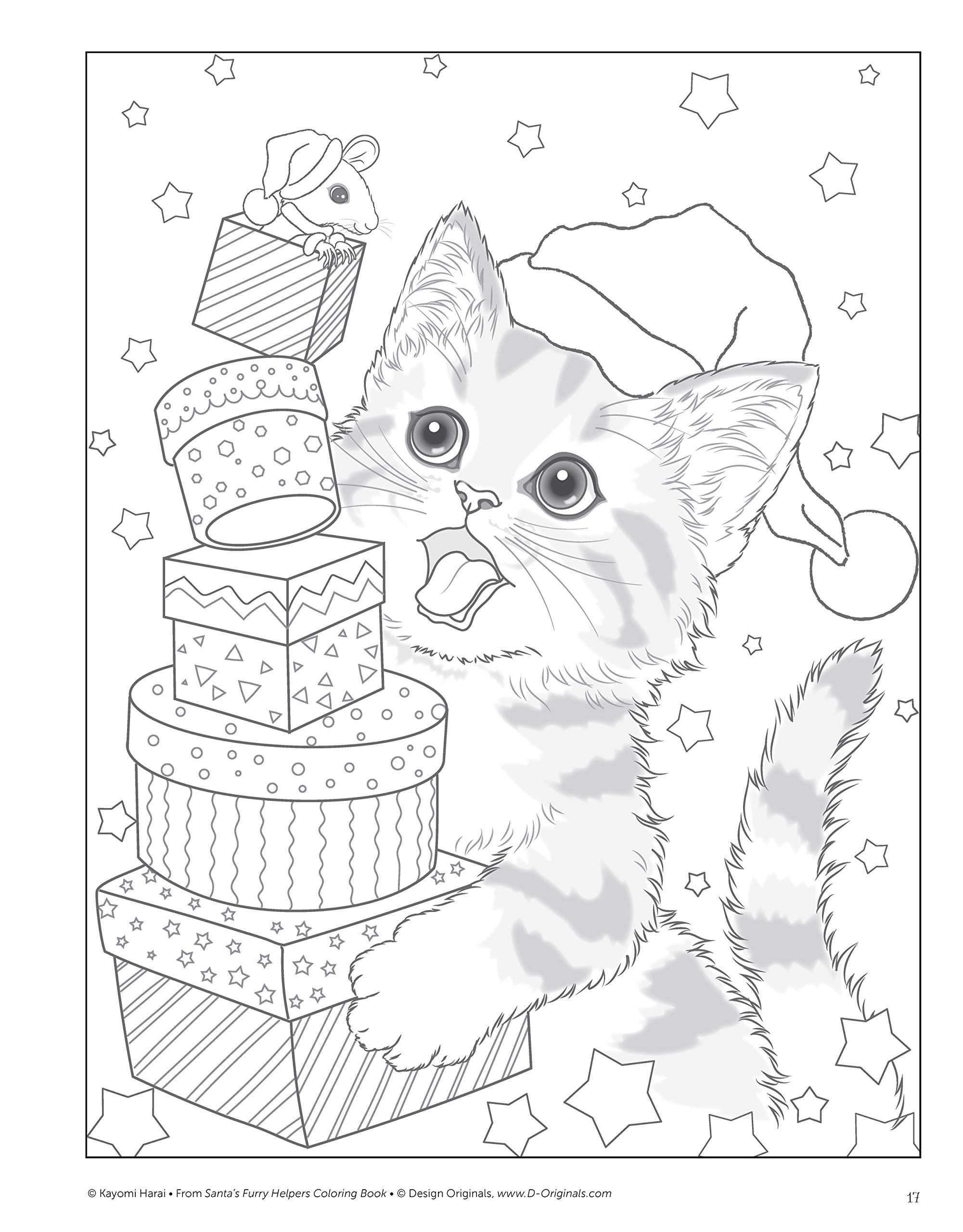 Amazon.com: Santa's Furry Helpers Coloring Book (Design Originals ...