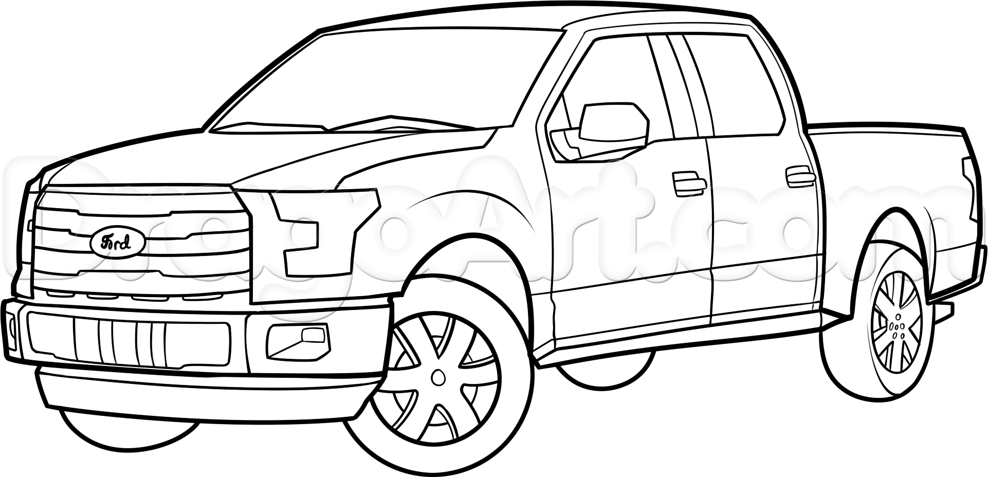 How To Draw An F-150 Ford Pickup Truck by Dawn | Car drawings ...