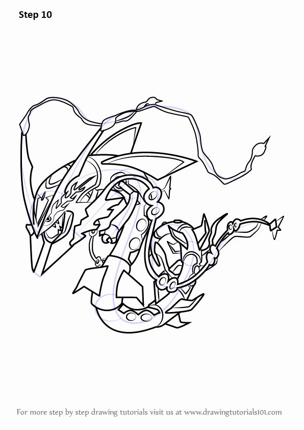 32 Mega Rayquaza Coloring Page【2020】 | 塗り絵, ポケモン, アート