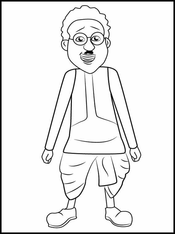 Motu Patlu 5 Printable coloring pages for kids | Kids printable ...