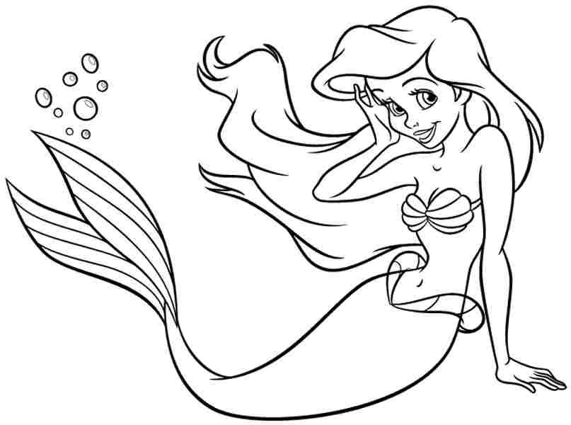 Free Coloring Pages Free Disney Princess Ariel For Kids For Kids ...