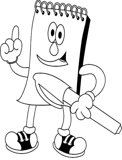 Notebook and Pen Coloring Page - Get Coloring Pages