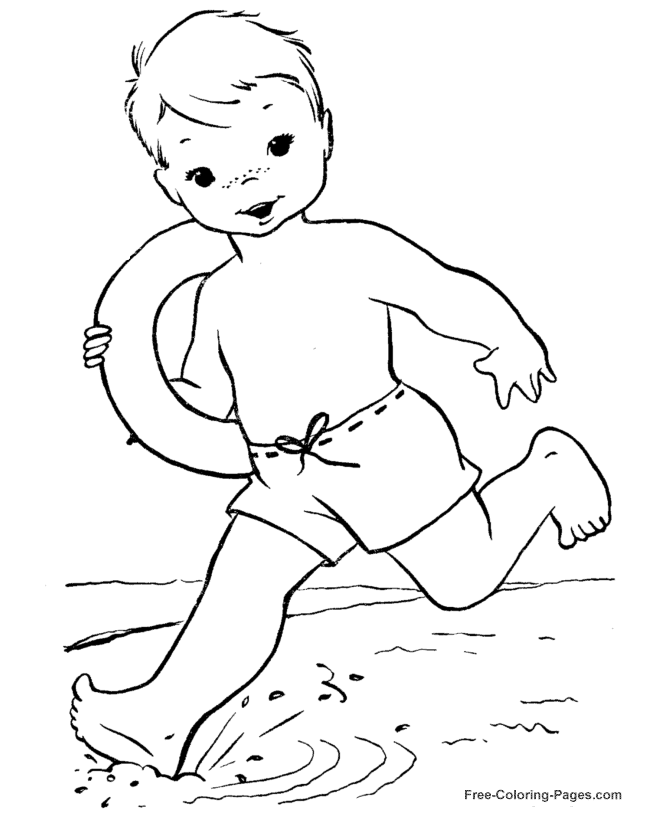 Summer Coloring Book Pages - Beach 03