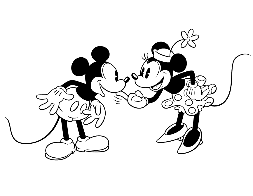 Minnie Mouse Training Mickey Mouse Coloring Page | HM Coloring Pages
