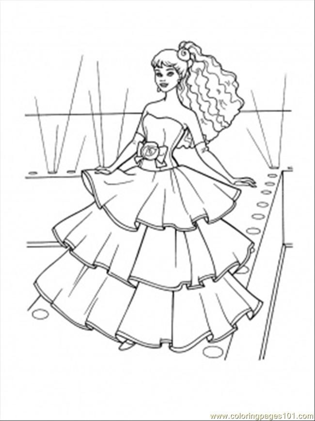Coloring Pages Flamenco Dress (Entertainment > Clothing) - free 