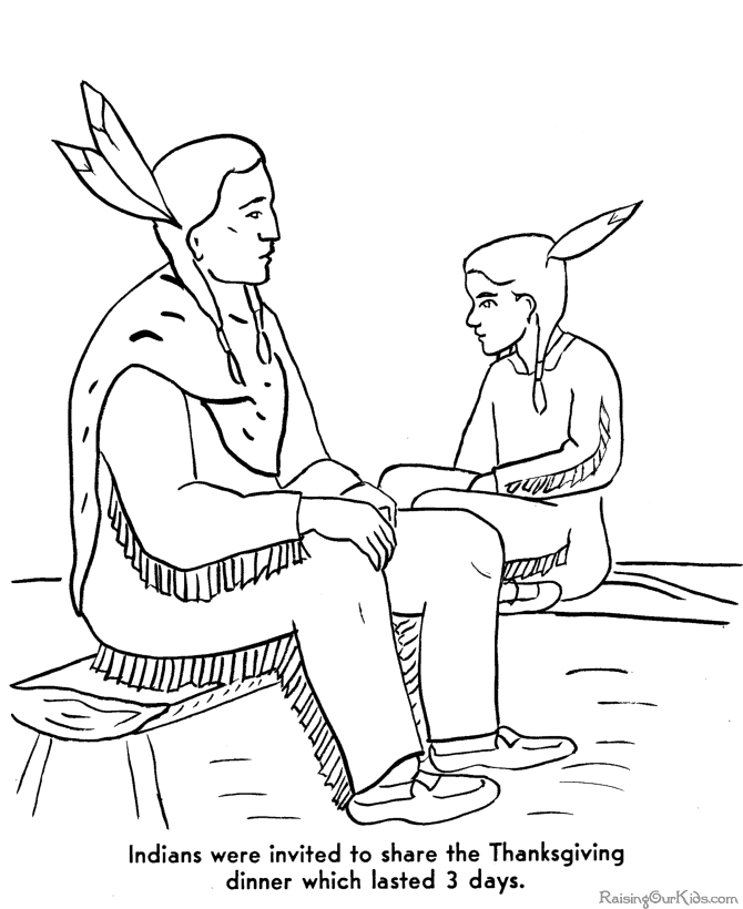 Pilgrims Coloring Pages - Thanksgiving