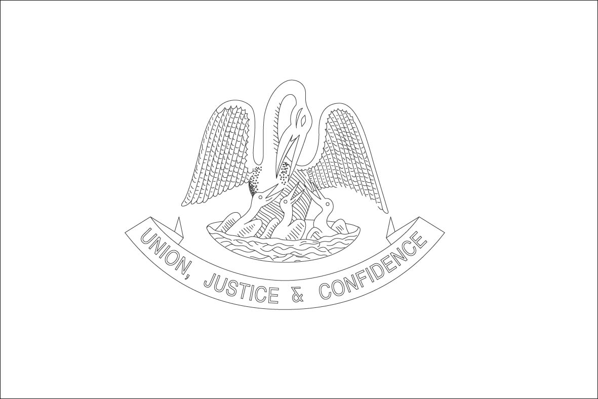 Louisiana State Flag Coloring Page