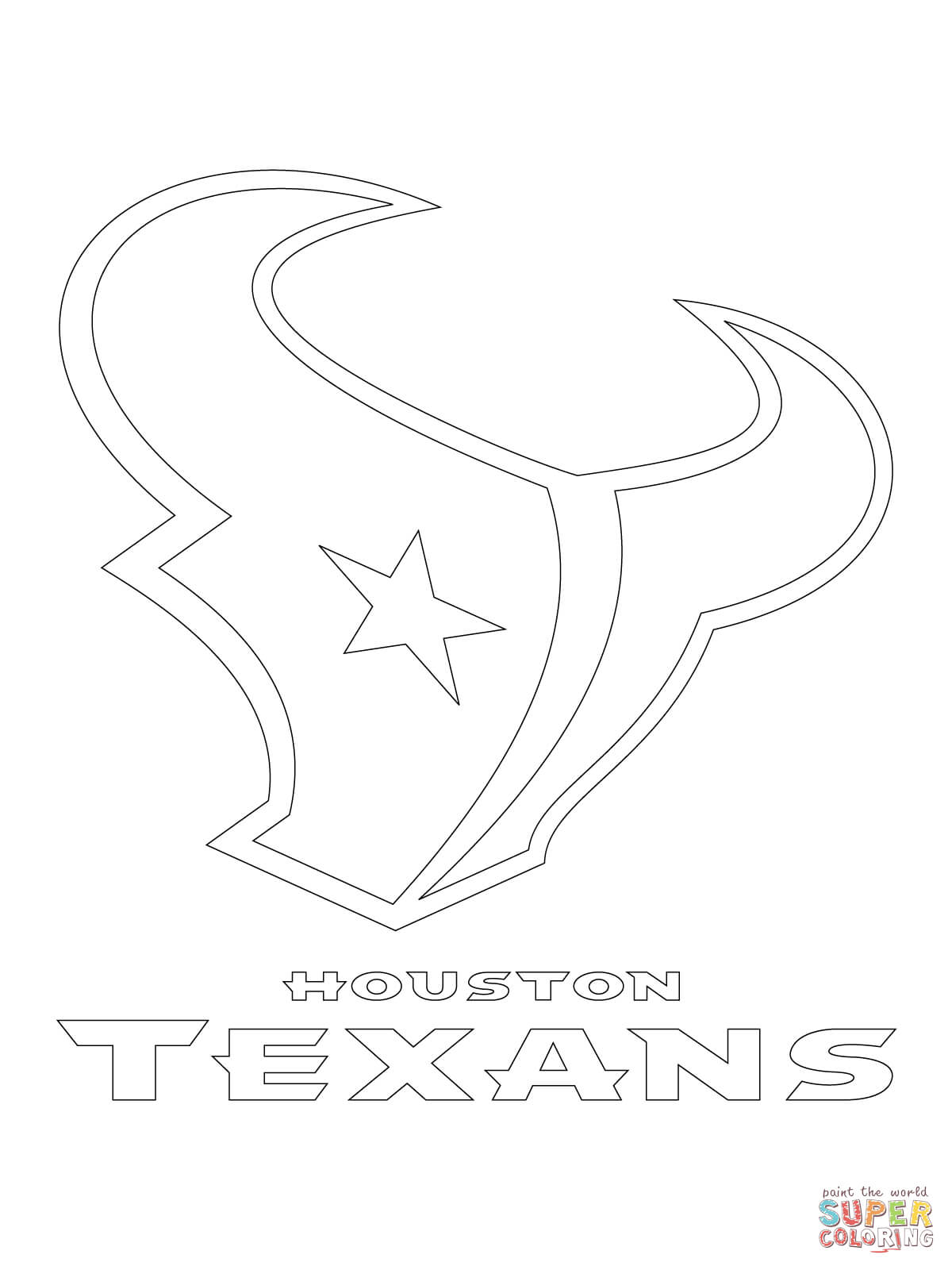 Houston Texans logo coloring page
