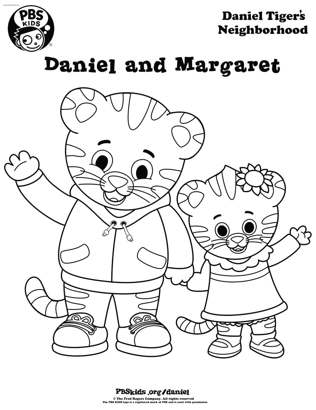 Daniel and Margaret - Daniel Tiger's Neighborhood Coloring Page