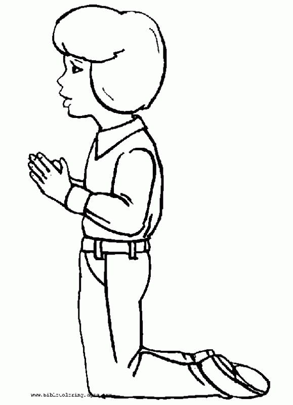 Girl Praying Coloring Page